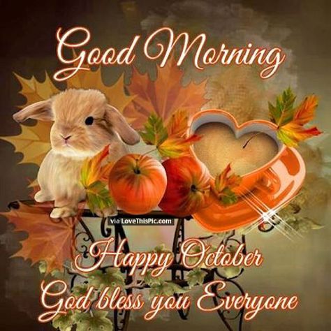 Good Morning Happy October God Bless Everyone Good Morning October Images, Good Morning October, Hello October Images, October Images, October Pictures, October Quotes, Good Morning Beautiful Flowers, I Love You Pictures, Hello October