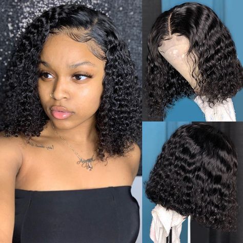 Deep Wave Frontal Wig Hairstyles, Straight Hair Highlights, 4x4 Closure Wig, Lace Frontal Bob, Straight Bob Hairstyles, Deep Wave Wig, Straight Weave Hairstyles, Frontal Wig Hairstyles, Loose Deep Wave