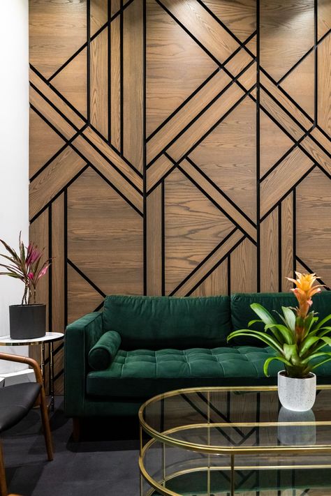 Rumley Periodontics - JoeArchitect Wall Design Wood Panel, Wooden Wall Design Living Rooms, Wall Decoration Wood Panel, Wood Wall Penling, Office Wall Paneling, Art Deco Wood Panelling, Glass Panelling Design, Retro Wood Paneling Interior Design, Wall Panelling Design