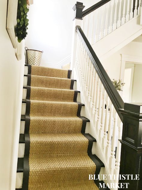 Sisal Stair Runner, Landing Stairs, Under Stairs Nook, Stair Nook, Staircase Remodel, Country House Interior, Stair Decor, Stair Runner Carpet, Carpet Stairs