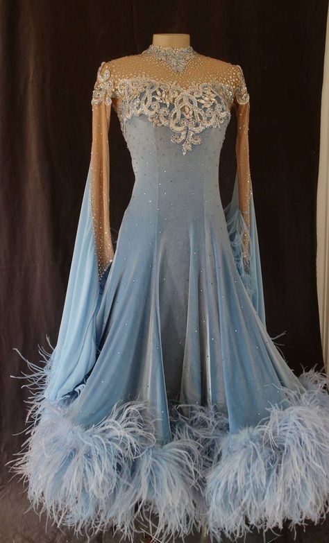 Foxtrot Dress, Dancesport Costume, Ballroom Dress Inspiration, Dancing Ballroom, Ballroom Standard Dress, Dancing Dresses, Dancesport Dresses, Dance Competition Dress, Ballroom Costumes