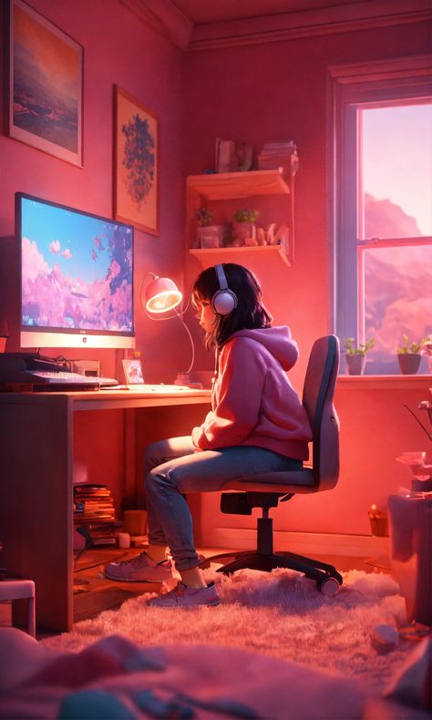 Lofi Background, Lofi Girl, Messy Room, Beauty Wallpaper, Barber Chair, Cute Wallpaper For Phone, Unreal Engine, Games For Girls, Gamer Girl