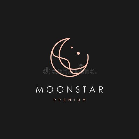 Elegant crescent moon and star logo design line icon vector in luxury style outl #Sponsored , #ADVERTISEMENT, #Advertisement, #moon, #Elegant, #crescent, #star Crescent Moon Logo Design, Moon Branding Design, Luna Logo Design, Moon Logo Ideas, Logo Design Star, Stars Logo Design, Moon Graphic Design, Moon Branding, Crescent Moon Logo