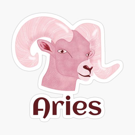 Aries Party, Aries Aesthetic, Aries Baby, Aries Zodiac Sign, Aries Sign, Sign Sticker, Aries Zodiac, Aesthetic Stickers, Glossier Stickers