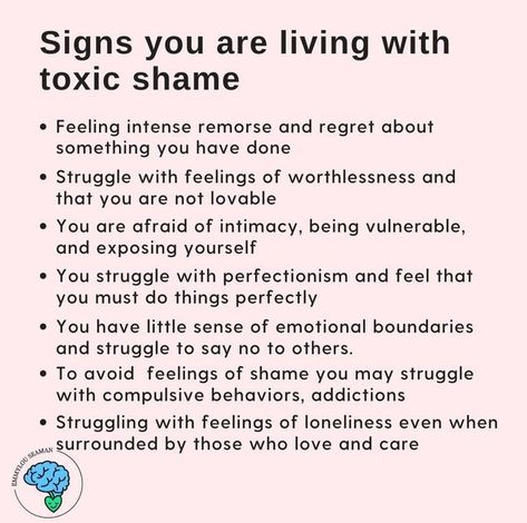 Shadow Work For Shame, Toxic Shame, Understanding Emotions, Healing Journaling, Practicing Self Love, Mental Health Facts, Mental Health Therapy, Inner Child Healing, Counseling Resources