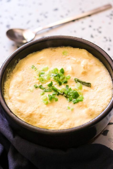 Korean Steamed Eggs, Steam Egg Recipe, Korean Steamed Egg, Healthy Asian Recipes, Delicious Paleo Recipes, Popular Side Dishes, Steamed Eggs, Korean Dishes, Great Grandma