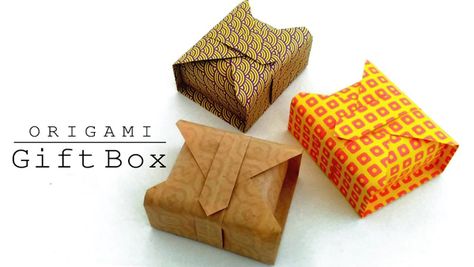 5 Easy Origami Box Tutorials for Your Jewelry Gifts Uses Only Origami Paper Paper Box Tutorial, Origami Kutu, Origami Box With Lid, Origami Box Easy, Origami Box Tutorial, Box Origami, Carton Diy, Origami Gift Box, Origami Gifts