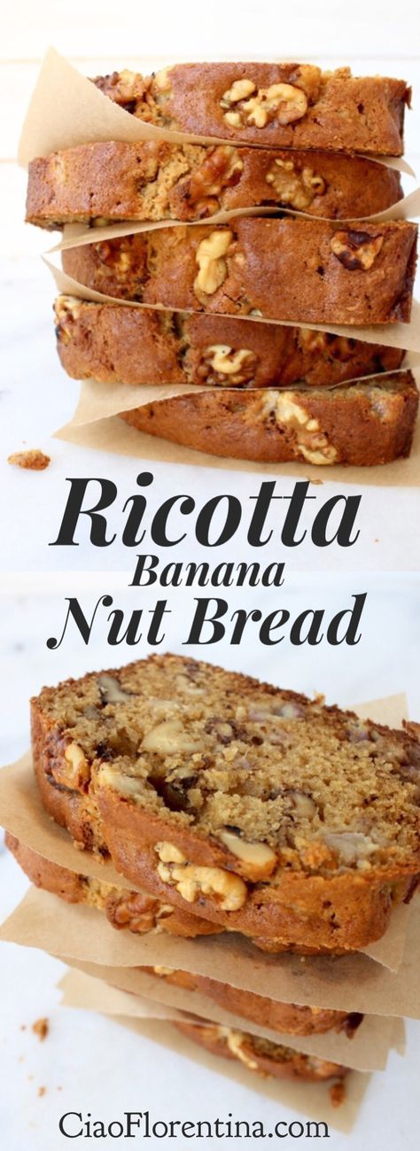 Best Banana Nut Bread, Banana Nut Bread Recipe, Nut Bread Recipe, Diy Easy Recipes, Ricotta Recipes, Banana Nut Bread, Nut Bread, Banana Nut, Dessert Bread