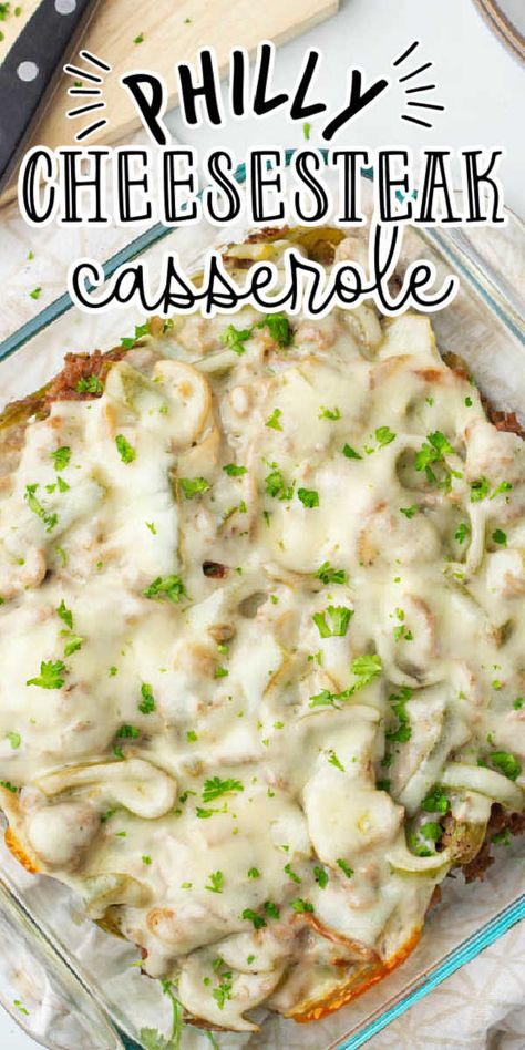 Cheese Steak Casserole, Philly Cheesesteak Casserole, Low Carb Casserole, Cheesesteak Casserole, Favorite Casserole Recipes, Steak Casserole, Philly Cheese Steak Casserole, Philly Cheese Steak Recipe, Cheesesteak Recipe