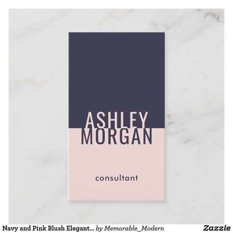 Vertical Business Card Design, Vertical Business Card, Chic Business Card, Brand Boards, Corporate Stationery, Navy Blue And Pink, Vertical Business Cards, Luxury Business Cards, Business Card Modern