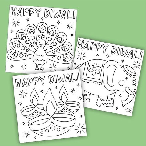 Diwali Elephant, Diwali Craft Ideas, Bookmarks Craft, Happy Diwali Rangoli, History Printables, Diwali Crafts, Diwali Activities, Diwali Greeting, Diwali Greeting Cards