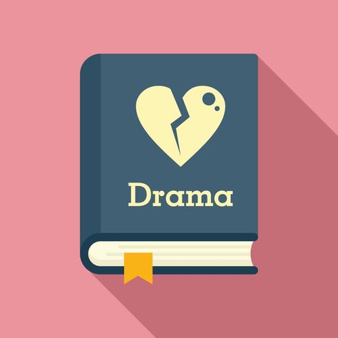 Book Icon, Literary Genre, Book Icons, The Drama, Flat Style, Fashion Flats, Vector Art, Drama, Clip Art