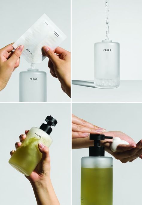 Forgo: Sustainable personal care from product to pack Shampoo Packaging, Skincare Packaging, Proof Of Concept, Soap Packaging, Beauty Packaging, Cosmetic Packaging, Liquid Soap, Packaging Design Inspiration, Packaging Labels