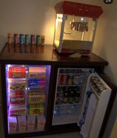 Movie Night Room, Movie Room Diy, Home Theater Snack Bar, Theater Room Decor, Night Room, Movie Theater Rooms, Home Theater Room Design, Theater Room Design, Hangout Room