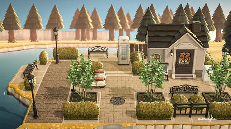 Island Home Exterior, Acnl Paths, Jungle House, Animal Crossing 3ds, Animal Crossing Funny, Happy Home Designer, Animal Crossing Wild World, Island Theme, City Folk