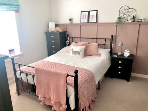 Black Metal Bed Frame Pink Room, Frenchic Blackjack, Bedroom 2023, Blush Bedroom, Black Metal Bed Frame, Cast Iron Beds, Black Metal Bed, Black Bed Frame, Black Bed