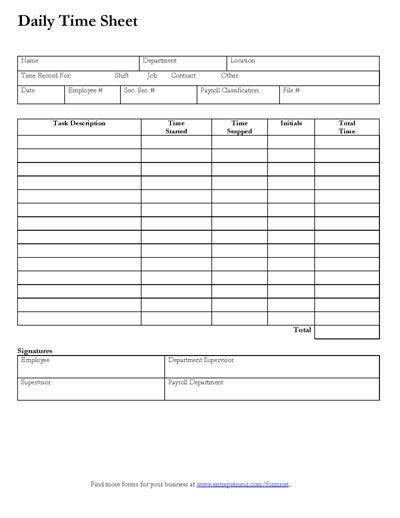 Free printable daily time sheet to track the daily hourly work time of an employee Volunteer Hours Log, Time Sheet Printable, Work Printables, Payroll Template, Timesheet Template, Time Sheet, Volunteer Hours, Invoice Template Word, House Cleaning Checklist