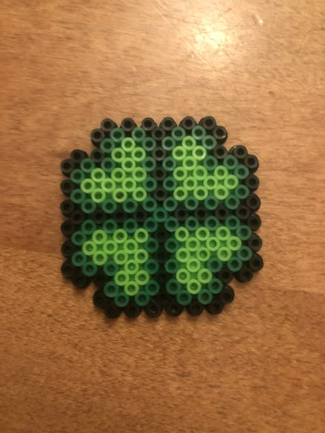 Celtic Perler Bead Patterns, Perler Bead Shamrock, Green Perler Beads, Shamrock Perler Bead Pattern, Clover Perler Beads, Beaded Shamrock Pattern, Four Leaf Clover Bead Pattern, St Patrick’s Day Perler Beads, Beaded Four Leaf Clover