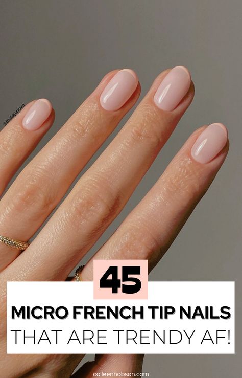 French Tip 2023 Nails, Minimal French Manicure, Micro French Nails Color, Short Modern French Nails, Short Nails Natural Color, No Chip French Manicure, Mini French Manicure, Micro French Manicure Short Nails, French Tips For Short Nails