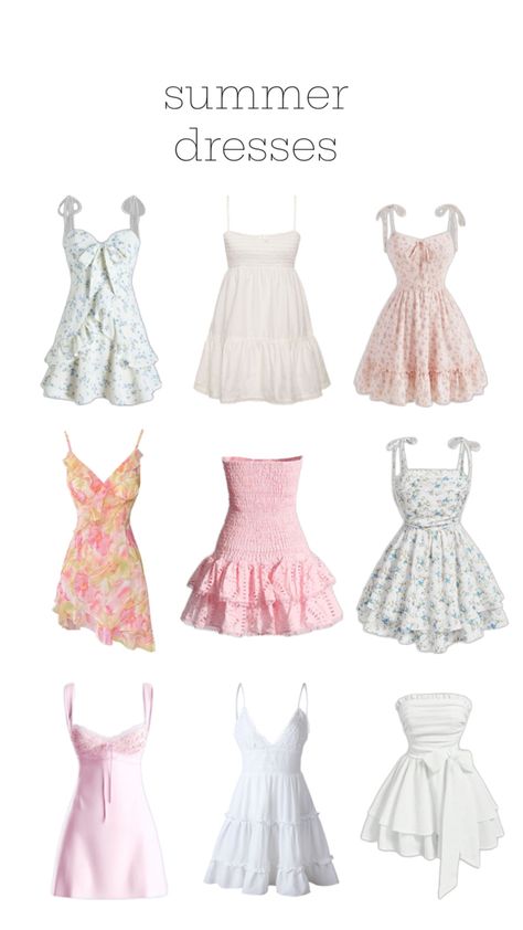 The perfect summer dresses Preppy Summer Outfits, Trendy Outfits For Teens, Short Summer Dresses, Foto Casual, Mode Kpop, Cute Preppy Outfits, Cute Comfy Outfits, Outfits Verano, Cute Summer Dresses