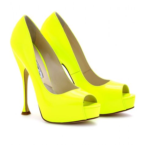 Brian Atwood yvesse patent leather peep-toes in neon yellow. Mytheresa Shoes, Neon Yellow Pumps, Neon Pumps, Neon Shoes, Yellow Pumps, Brian Atwood Heels, Brian Atwood Shoes, Brian Atwood, Yellow Shoes