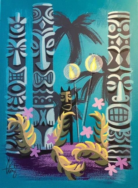 Perfect for the tiki room. #tikibarpirates #tikiart Tiki Room Decor, Tiki Design, Polynesian Art, Tiki Decor, Tiki Totem, Tiki Bar Decor, Tiki Tiki, Tiki Lounge, Enchanted Tiki Room