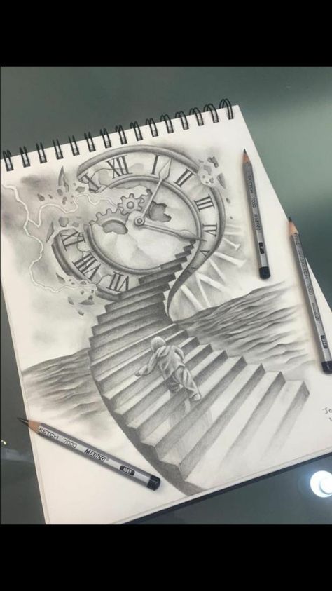 Clock Drawings, Tattoo Style Art, Heaven Tattoos, Desen Realist, Siluete Umane, Meaningful Drawings, Cool Pencil Drawings, Art Sketches Pencil, Art Drawings Sketches Pencil