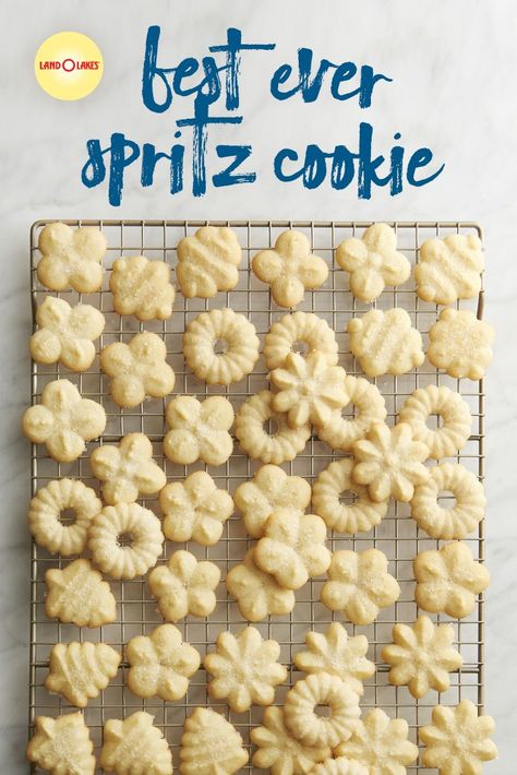 Holiday Spritz, Cookie Press Recipes, Christmas Spritz Cookies, Spritz Cookie, Cookie Holiday, Spritz Cookie Recipe, Savory Cakes, Resepi Biskut, Cookies Holiday