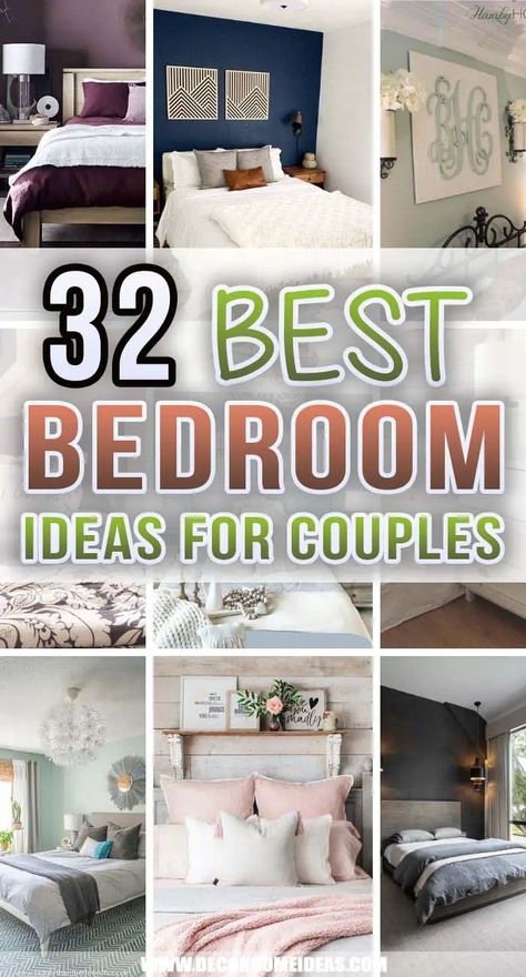 Best Bedroom Ideas For Couples. Get some ideas on how to decorate your bedroom in a way that everyone is happy with it. These bedroom ideas for couples will help you out. #decorhomeideas Bedroom Ideas For Big Rooms For Couples, Newly Wed Room Ideas, Small Bedroom Color Ideas For Couples, Couples Decor Ideas, Ideas For Small Bedrooms For Couples, Small Bedroom Organization For Couples, Simple Bedroom For Couples, Simple Couple Room Decor Ideas, Big Bedroom Ideas For Couples