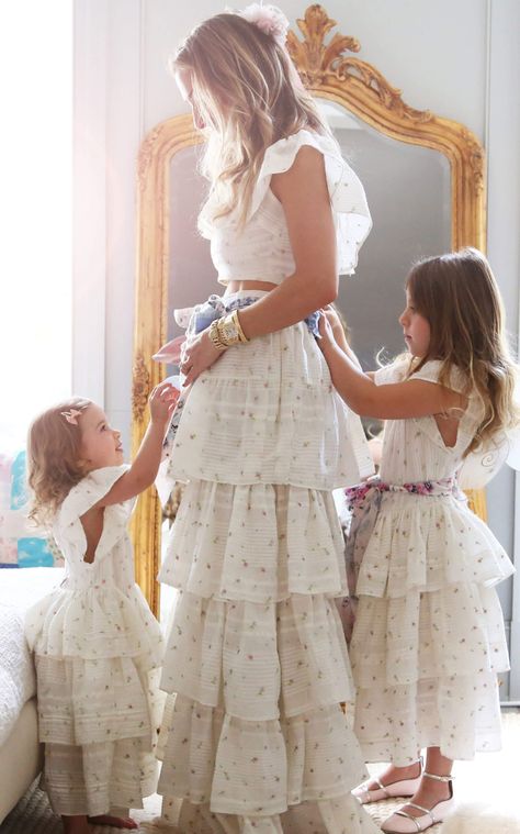 Easter Dresses For Women, Mommy Daughter Outfits, Mother Daughter Fashion, Mother Daughter Matching Outfits, Mom And Daughter Matching, Mother Daughter Outfits, Ruffle Maxi Skirt, Mother Daughter Dress, Love Shack Fancy