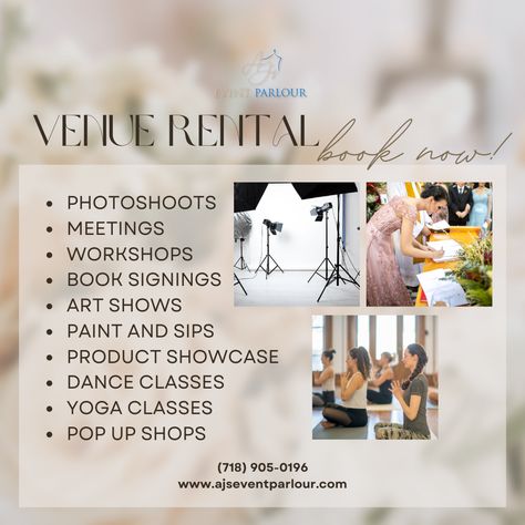 Event Space Rental Business, Event Space Business, Party Rental Ideas, Event Venue Design, Event Space Design, Event Space Rental, Event Planning Branding, Event Venue Spaces, Celebration Decor