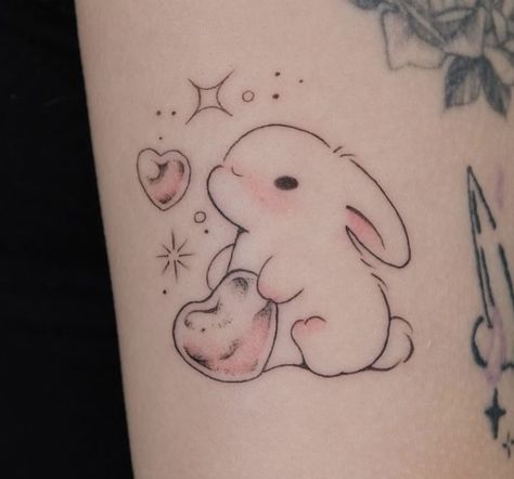 Kawaii Tattoos, Disney Thumper, Cute Animal Tattoos, Bunny Tattoo, Colorful Tattoo, Shop Tattoo, Hello Kitty Tattoos, Cute Tats, Bunny Tattoos