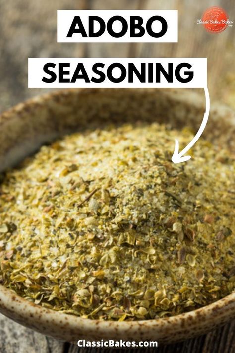 Diy Adobo Seasoning, Adobo Seasoning Recipe, Marinade For Pork, Diy Seasonings, Homemade Dry Mixes, Dry Rub Recipes, Dry Rubs, Homemade Spice Mix, Dry Mixes