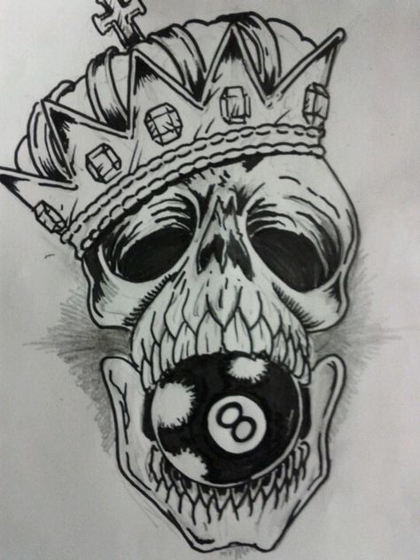 Skull/eight ball sketch 8 Ball Skull Tattoo, 9 Ball Tattoo, Eightball Tattoo, Billiard Wallpaper, Chest Tattoo Words, Ball Sketch, 8 Ball Tattoo, Mjolnir Tattoo, Pot Leaves