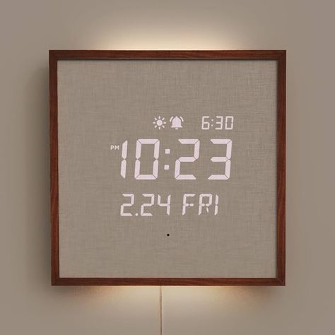 Amazon.com: mooas Wooden Frame LED Silent Wall Clock with Remote Control, Backlight Nightlight Digital Wood Wall Clock (Dark Wood) : Home & Kitchen Frames On Wall With Lights, Digital Desk Clock, Bedroom Decor With Tv On Wall, Shop Bedroom Decor, Art In Bedroom Wall, Minimalist Office Wall Decor, Mens Wall Decor Bedroom, Wall Digital Clock, Wall Decor For Guest Bedroom