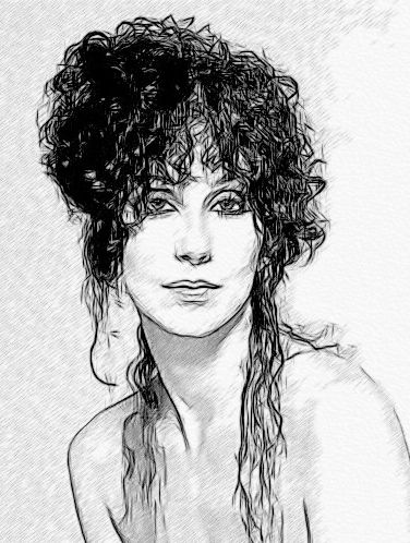 Cher Cher Drawing, Cher Bob Mackie, Art Drawings Painting, Biro Drawing, Pencil Drawings Of Girls, Candle Images, A Real Woman, Caricature Sketch, Abc Art