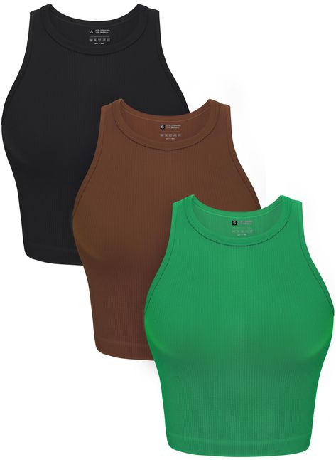 PRICES MAY VARY. 90% Nylon, 10% Elastane Pull On closure Machine Wash 【STRETCHY & BREATHABLE】90% Nylon and 10% Elastane, soft to touch, gentle to your skin, comfy to wear. The tank tops are breathable, good at moisture absorbing and sweat releasing. Seamless fabric, high elasticity, gives you the maximum freedom of movement. 【RIBBED & SEAMLESS & FLATTERING】 With perfect length, the ribbed seamless crop tops can wrap and fit your body well, provide you support in all aspects, thick enough and not Summer Causal, Inspo Board, Yoga Gym, Long Torso, Fashion Tv, Top Summer, Gym Shirts, Wardrobe Basics, Western Outfits