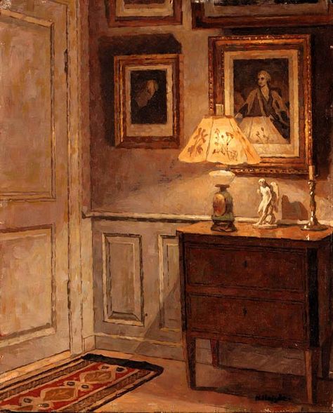 Niels Holsøe 'A Cozy Corner'  19th century | by Plum leaves Interior Paintings, Cosy Corner, Arte Inspo, Beginner Painting, Classical Art, Cozy Corner, Old Art, Interior Art, Classic Art