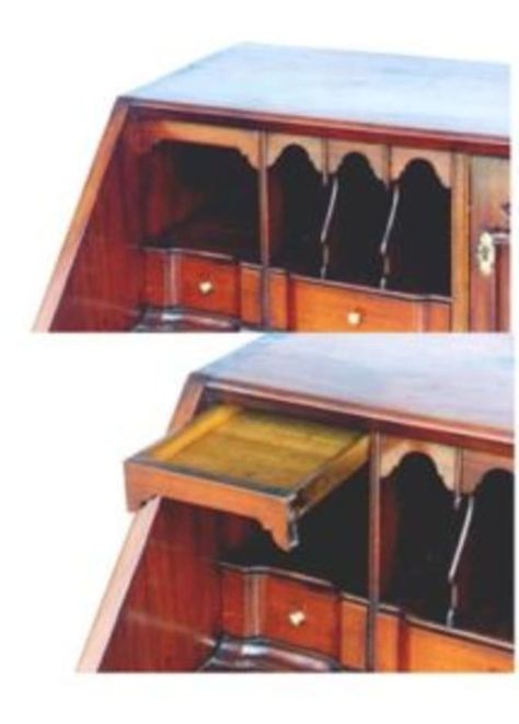 Desk Hidden Compartment, Fred Taylor, Secret Compartment Furniture, Concealment Furniture, Hidden Compartments, Wooden Table Top, Set Of Drawers, Furniture Antique, Secret Compartment