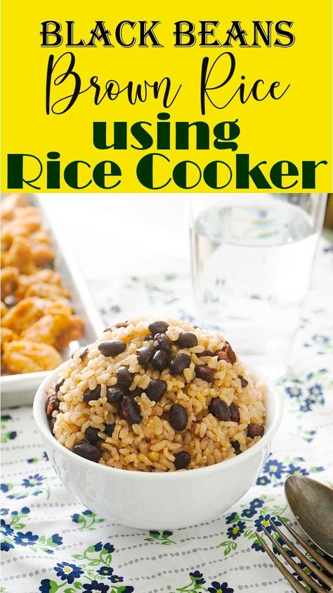 Rice Cooker Quinoa Recipes, Black Beans And Brown Rice Recipe, Brown Rice And Black Beans, Quinoa In Rice Cooker, Multi Cooker Recipes, Quinoa Recipes Easy, Rice Maker, Brown Rice Recipe, Cooking Grains