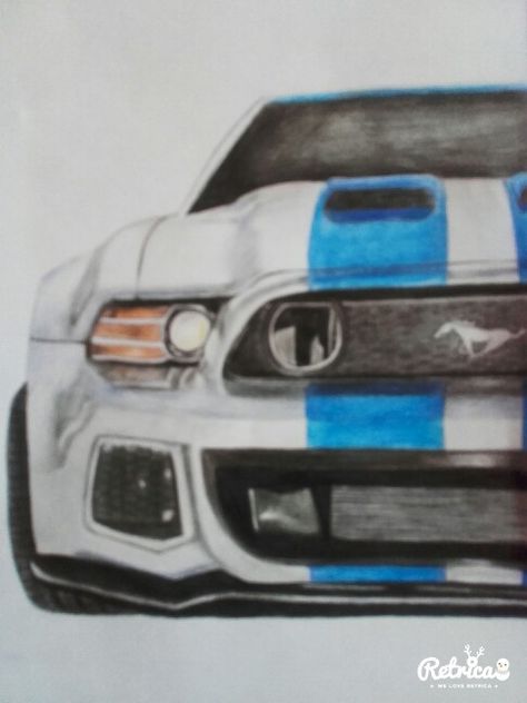 #ford #mustang Mustang Drawing, Car Drawing Pencil, Car Drawing Easy, Mustang Gt500, Cool Car Drawings, Motorcycle Types, Anime Canvas Art, Draw Picture, Car Sketch