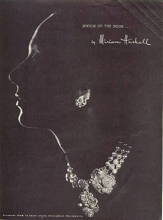 1946 Miriam Haskell Necklace Advertising Photography, Rhinestone Costumes, Miriam Haskell Jewelry, Jewelry Magazine, Luxury Marketing, Jewelry Ads, Miriam Haskell, The Necklace, Jewelry Photography