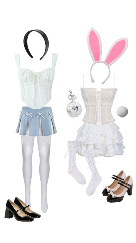 Alice And White Rabbit, White Rabbit Costume, White Rabbit Costumes, Duo Costumes, Rabbit Costume, White Rabbit, White