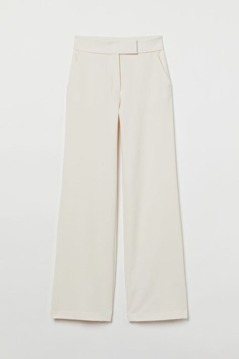 Ladies Pant, White Wide Leg Trousers, Cream Trousers, Short Blouses, Wide Trousers, Fashion Mood Board, Pantalon Large, Wide Legs, Crop Blouse