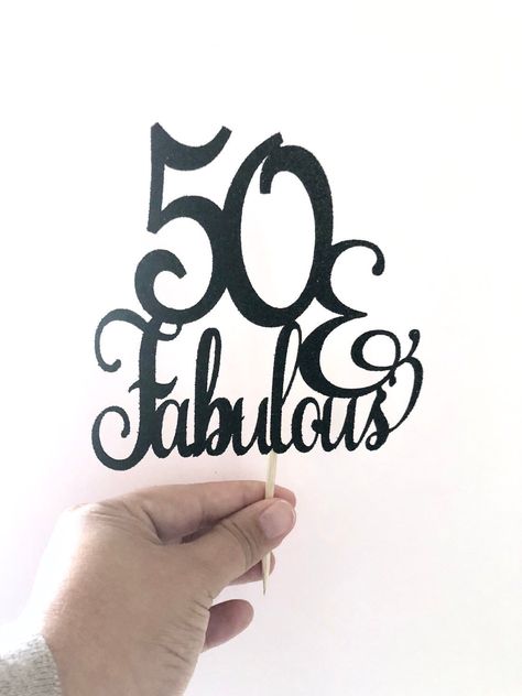 50th Birthday Cake Toppers, 50th Cake, Cricket Ideas, 50th Birthday Decorations, Birthday Inspiration, 50 Birthday, 50 & Fabulous, Cake Picks, 50 And Fabulous