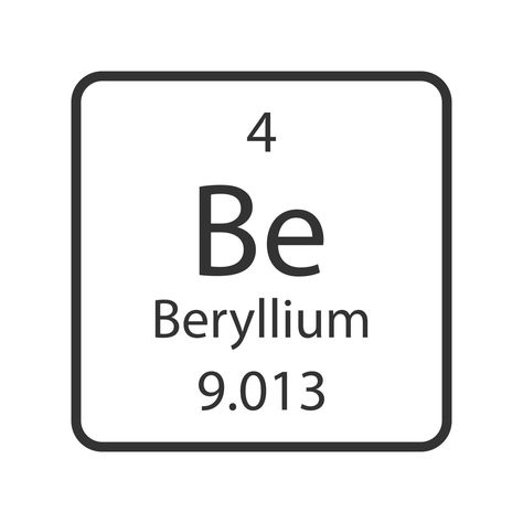 Beryllium symbol. Chemical element of the periodic table. Vector illustration. Alkaline Earth Metals, Table Vector, Periodic Elements, The Periodic Table, Periodic Table, Vector Art, Vector Illustration, Clip Art