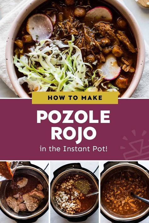 How To Make Pozole, Pozole Rojo Recipe, Pozole Recipe, Mexican Comfort Food, Hispanic Food, Mexican Food Recipes Easy, Instapot Recipes, Mexican Food Recipes Authentic, Pressure Cooking