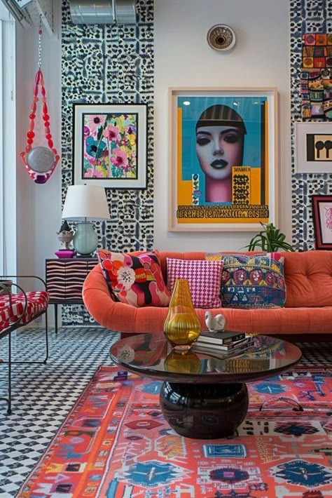 29 Eclectic Maximalism Ideas to Boldly Energize Your Space 12 Mixed Style Interior Design, Floral Maximalism, Apartment Eclectic, Maximalism Design, Maximalism Decor, Estilo Kitsch, Maximalism Interior, Eclectic Homes, Eclectic Maximalism