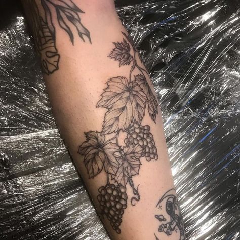 Wine Vines Tattoo, Wine Grape Vine Tattoo, Wine Grape Tattoo, Wine Vine Tattoo, Grape Vines Tattoo, Grape Vine Tattoo Men, Winery Tattoo, Grape Leaf Tattoo, Grapevine Tattoos For Women