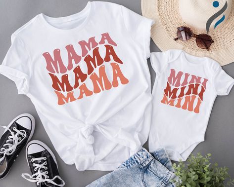 Mama and Mini Retro Matching Shirt, Mommy and Me Outfits for Mothers Day Gift by CausalComfortCo on Etsy Outfits For Mothers Day, Outfits For Mothers, Sugar Land Texas, Tshirt Polo, Mama And Mini, Sugar Land, Mommy And Me Outfits, Mom Day, Matching Shirts